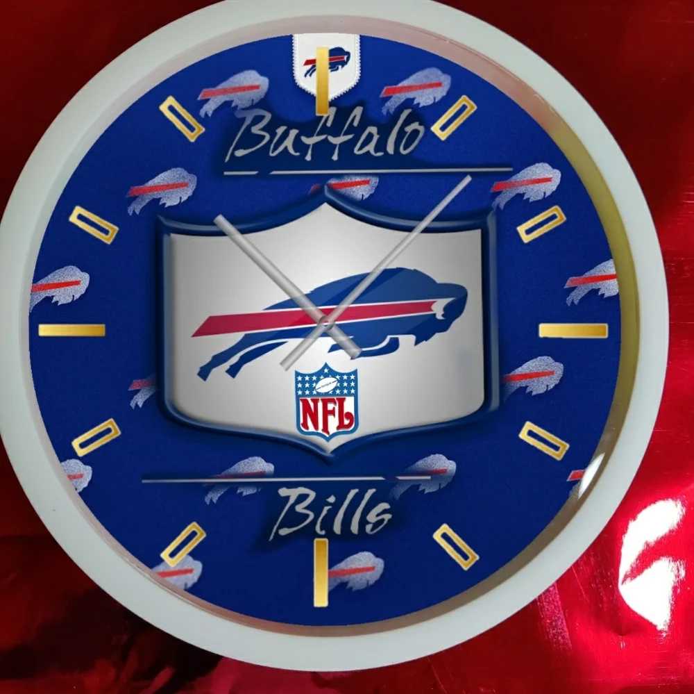 Buffalo Bills wall clock with led lights and remote